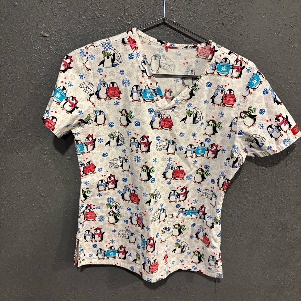 Penguin Print Scrub Top
